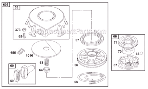 Page F Diagram and Parts List for 19B400  Briggs and Stratton Engine